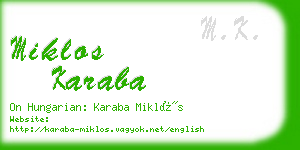 miklos karaba business card